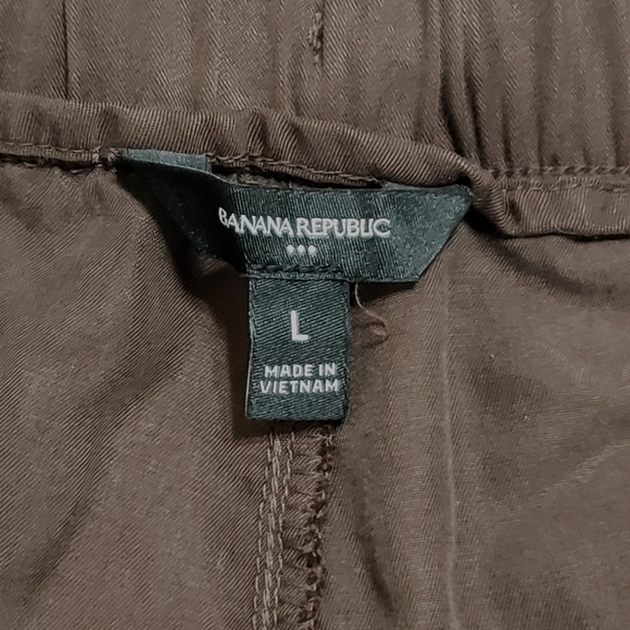 Banana Republic Soft Tencel Cargo Jogger Pants Dark Oak Brown Sz Large 536089 - Picture 8 of 14